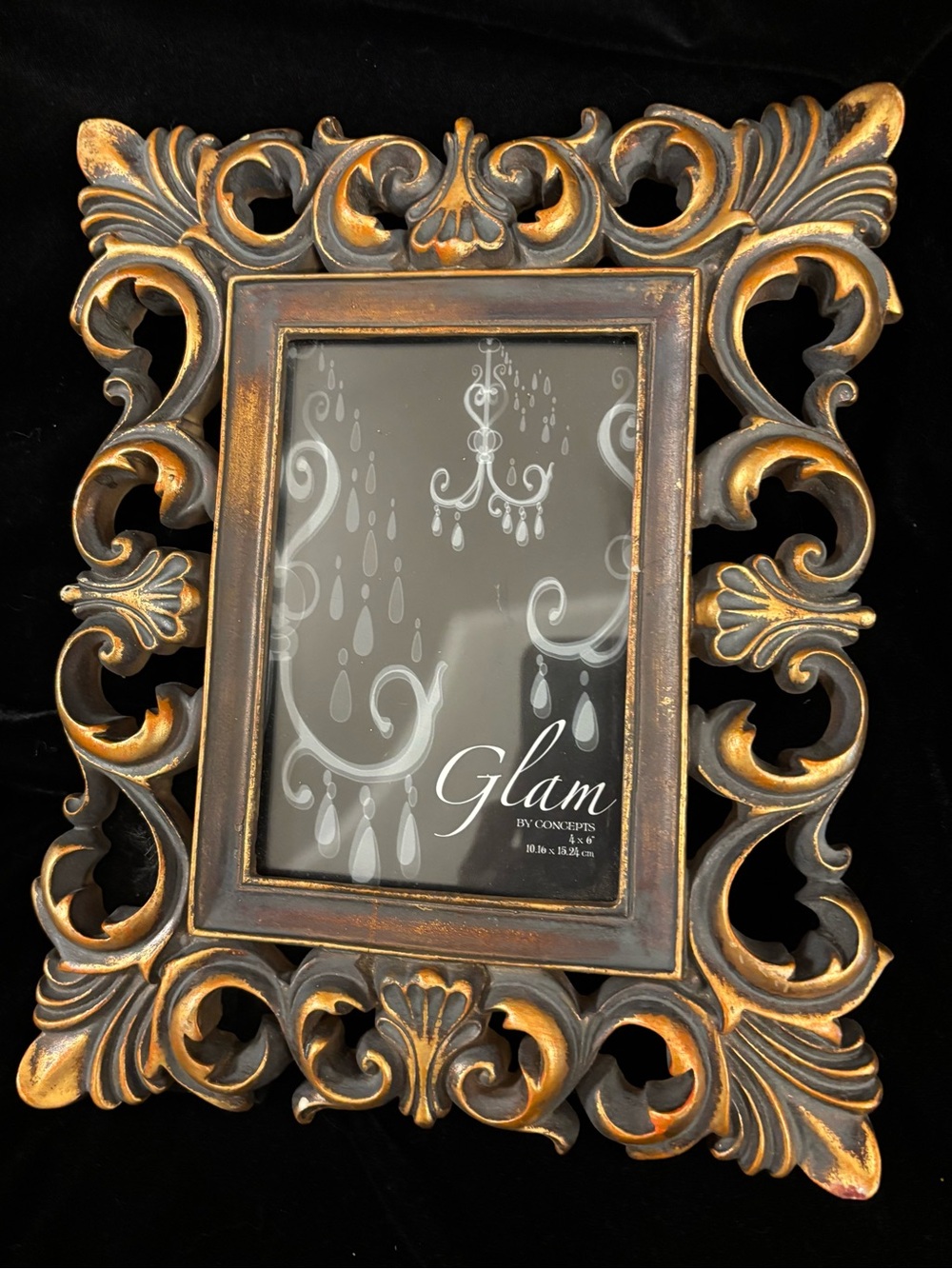 Baroque Style Ornate Copper/Bronze and Brown Decorative Picture Frame - 4x6.